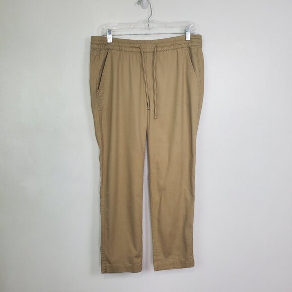 GAP Tan Pull-On Drawstring Elastic Waist Casual Pants With Pockets NWOT Size M - Picture 11 of 11